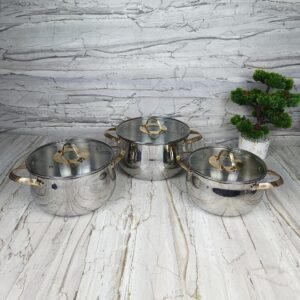 Série 3 Marmites Luxe  En INOX Alsie